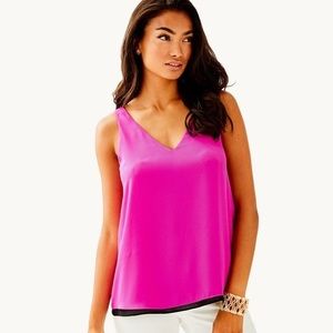 Lily Pulitzer silk pink top. Size xl. Like new.